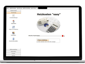 Software Heizkosten easy auf Laptop