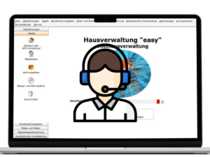 Software-Service-Vertrag für Hausverwaltung easy auf Laptop