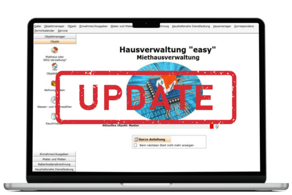 Update für Hausverwaltung easy auf Laptop