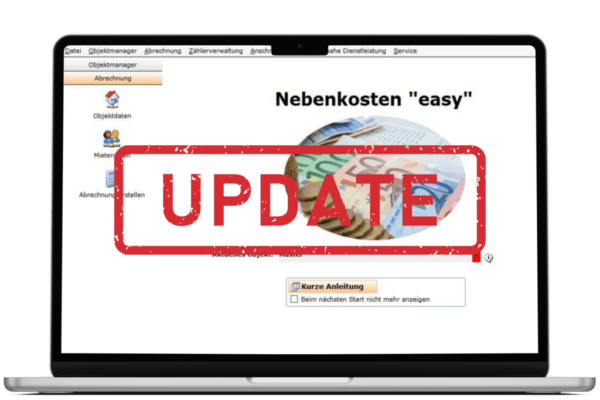 Update für Nebenkosten easy auf Laptop