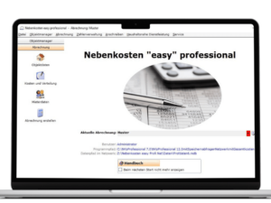 Nebenkosten easy professional auf Laptop