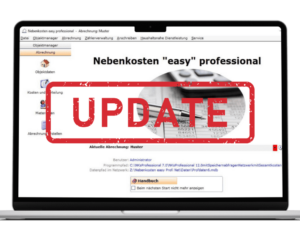 Update für Nebenkosten easy professional auf Laptop
