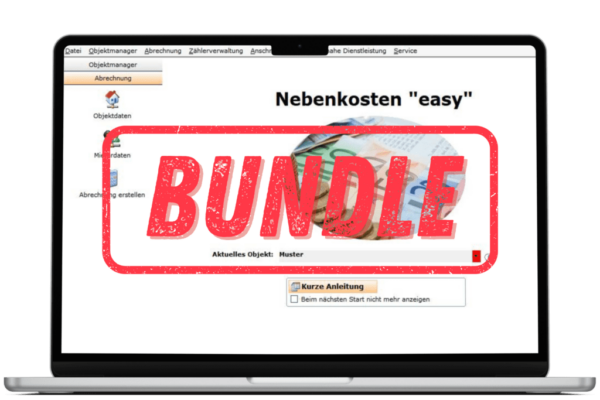 Bundle Nebenkosten und Heizkosten easy auf Laptop