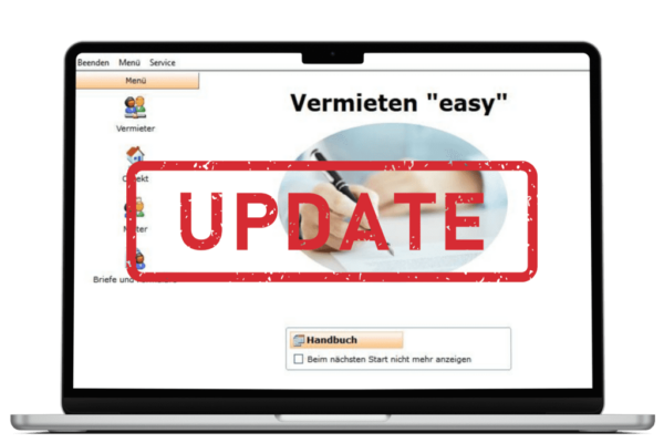 Update für Vermieten easy auf Laptop